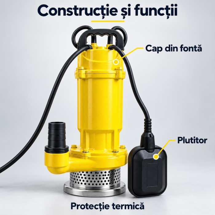 Pompa de apa submersibila VarioShop®, 750W, pentru fantani si rezervoare, debit maxim 5000 l/h, inaltime de pompare 12 m, cu plutitor [6]