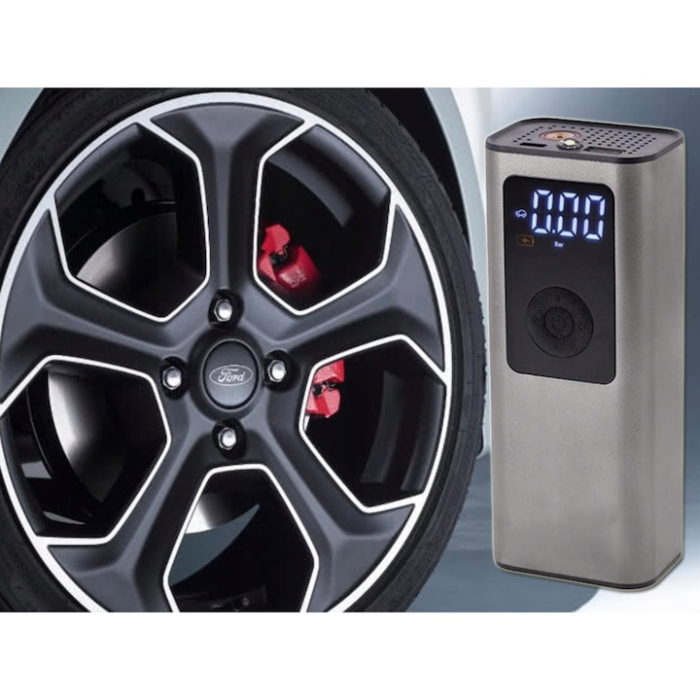 Pompa electrica portabila reincarcabila cu afisaj LCD VarioShop®, 150 PSI/10 BAR, cu functie de oprire automata si lanterna LED, ideala pentru masini, biciclete, mingi si trotineta electrica, Negru [5]