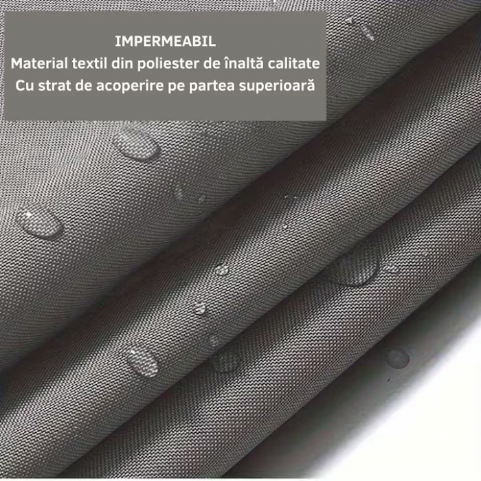 Prelata/Copertina impermeabila pentru soare VarioShop®, cu protectie UV, pentru gradina, terasa, piscina si camping, cu agatatoare, densitate 120 g/mp, dimensiune 3.6 x 3.6 m, Gri [8]