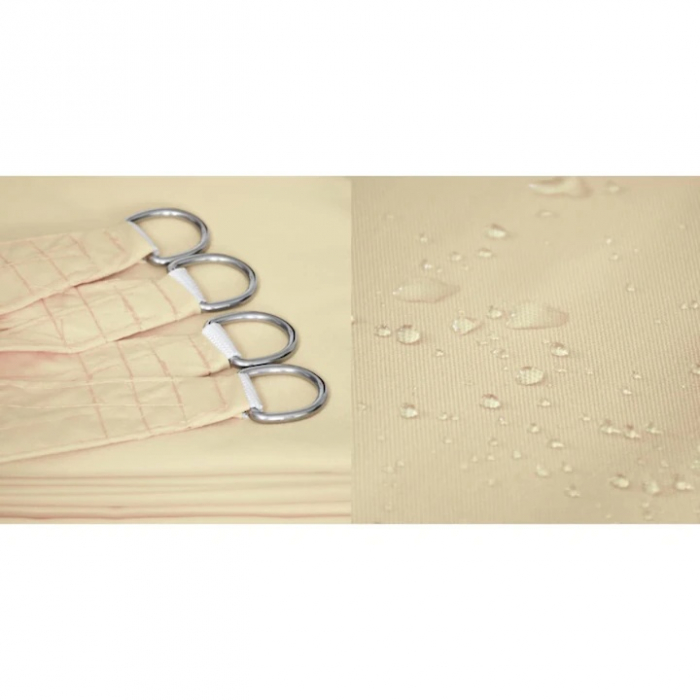 Prelata/Copertina impermeabila pentru soare VarioShop®, cu protectie UV, pentru gradina, terasa, piscina si camping, cu agatatoare, densitate 120 g/mp, dimensiune 3 x 2 m, Crem [21]