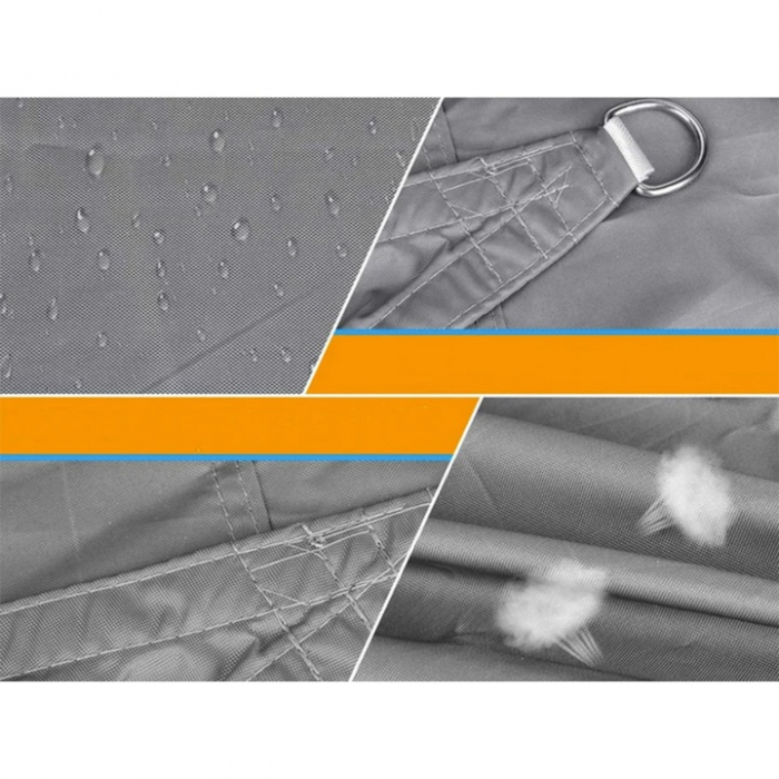 Prelata/Copertina impermeabila pentru soare VarioShop®, cu protectie UV, pentru gradina, terasa, piscina si camping, densitate 120 g/mp, dimensiune 4 x 3 m, Gri [4]