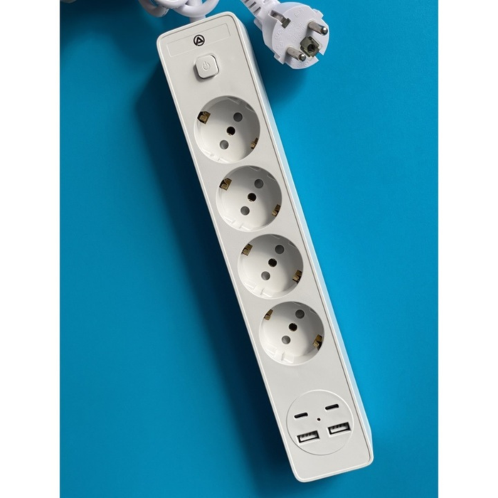 Prelungitor multifunctional VarioShop®, pentru casa si birou, cu 4 prize europene, 2 USB-A, 2 USB-C si protectie la supratensiune, 2500W [9]