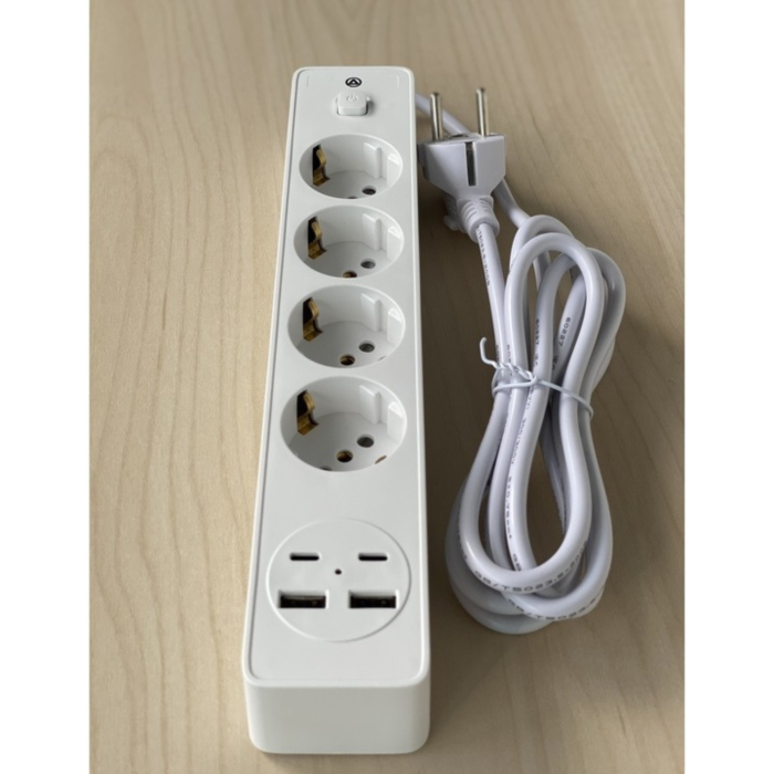 Prelungitor multifunctional VarioShop®, pentru casa si birou, cu 4 prize europene, 2 USB-A, 2 USB-C si protectie la supratensiune, 2500W [10]