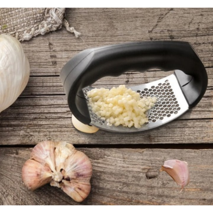 Presa manuala pentru usturoi VarioShop®, otel inoxidabil, maner ergonomic, usor de curatat, 10.5 x 7.5 cm, Negru [8]