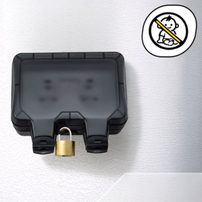 Priza dubla exterioara VarioShop®, IP66, 16A, 3680W, montare aparenta, capac blocabil, rezistenta la apa si praf, ABS, gri [6]