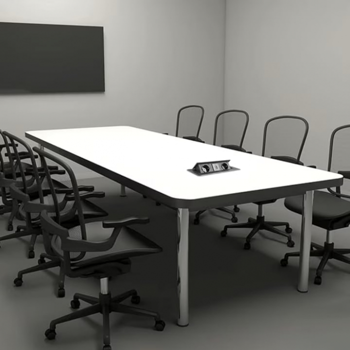 Priza Incorporabila in Mobilier VarioShop®, prelungitor 2 USB si 2 Prize Schuko, Cablu Alimentare 1.9 m, Incastrabil, Negru [5]