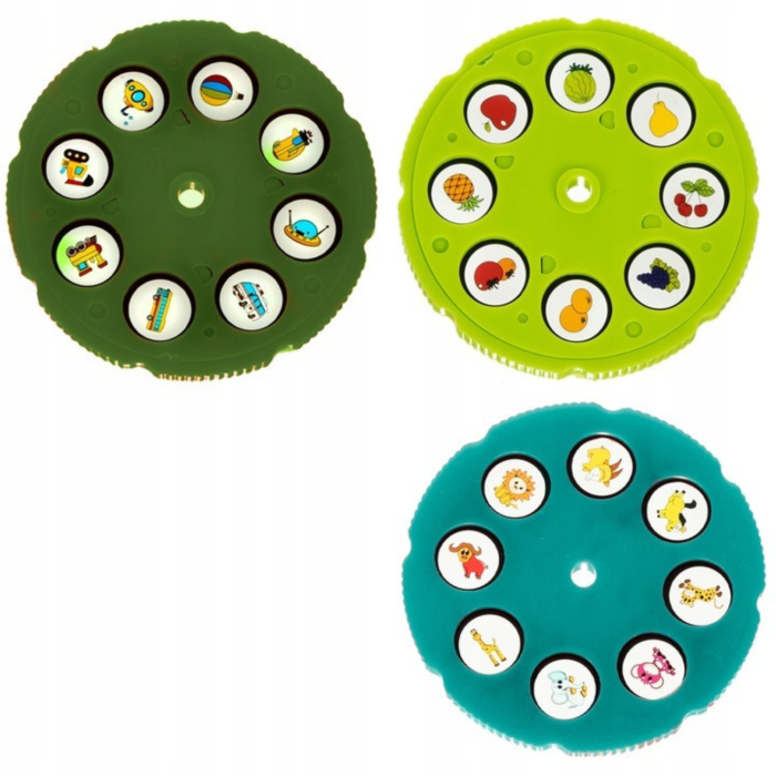 Proiector desen copii VarioShop®, masa educativa cu LED si muzica, tabla de desen cu 3 diapozitive, 12 markere si accesorii, model dinozaur, albastru, 35x29x24 cm [13]