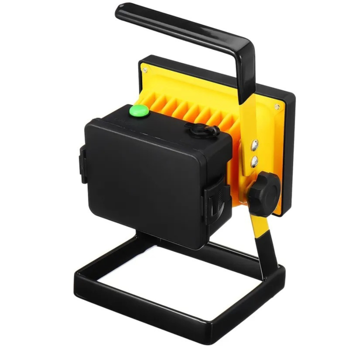 Proiector LED portabil VarioShop® 30 W, lumina reglabila alba, alimentare cu 3 acumulatori 18650, protectie IP65, pentru lucru, camping si reparatii, negru/galben [12]