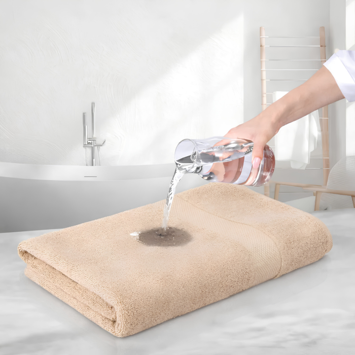 Prosop din bumbac VarioShop®, pentru baie, piscină și SPA, absorbant, 70 x 140 cm, crem [6]