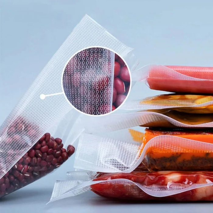 Set 3 role pungi de vidat gofrate VarioShop®, 28 x 600 cm, pentru aparat de vidat alimente, potrivit pentru carne, legume, fructe reutilizabile, rezistente, sous vide, lavabile in masina de spalat, fa [14]