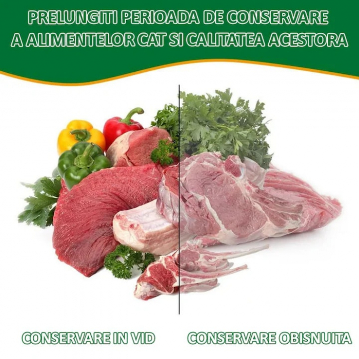 Set 3 role pungi de vidat gofrate VarioShop®, 28 x 600 cm, pentru aparat de vidat alimente, potrivit pentru carne, legume, fructe reutilizabile, rezistente, sous vide, lavabile in masina de spalat, fa [2]