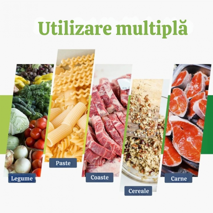 Set 3 role pungi de vidat gofrate VarioShop®, 28 x 600 cm, pentru aparat de vidat alimente, potrivit pentru carne, legume, fructe reutilizabile, rezistente, sous vide, lavabile in masina de spalat, fa [6]