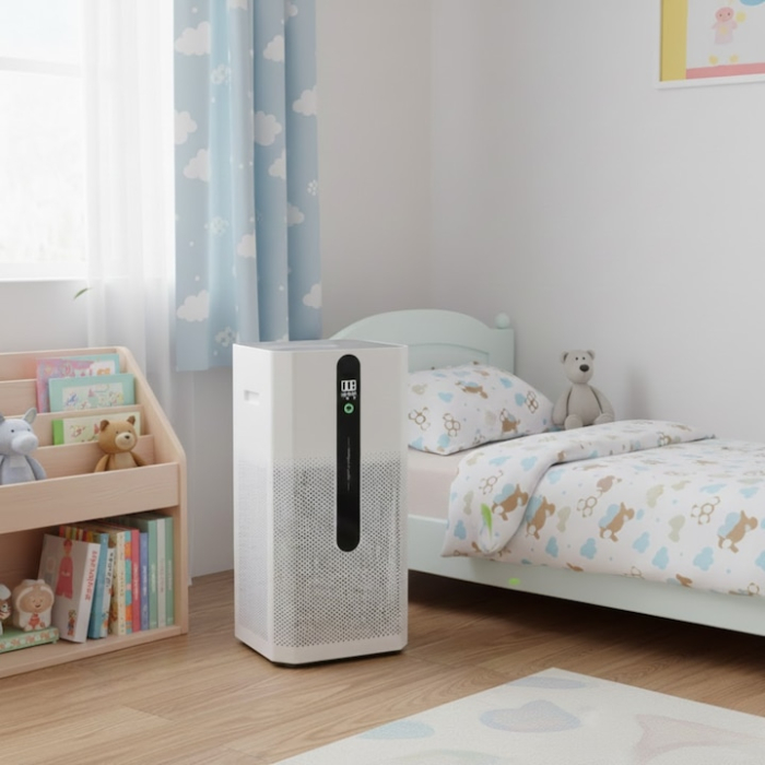 Purificator de aer inteligent VarioShop®, HEPA H12, ionizare, WiFi Smart Life, CADR 370 m³/h, ultra-silențios 21 dB, consum 35 W, pentru alergici, copii și animale, până la 80 m² [9]
