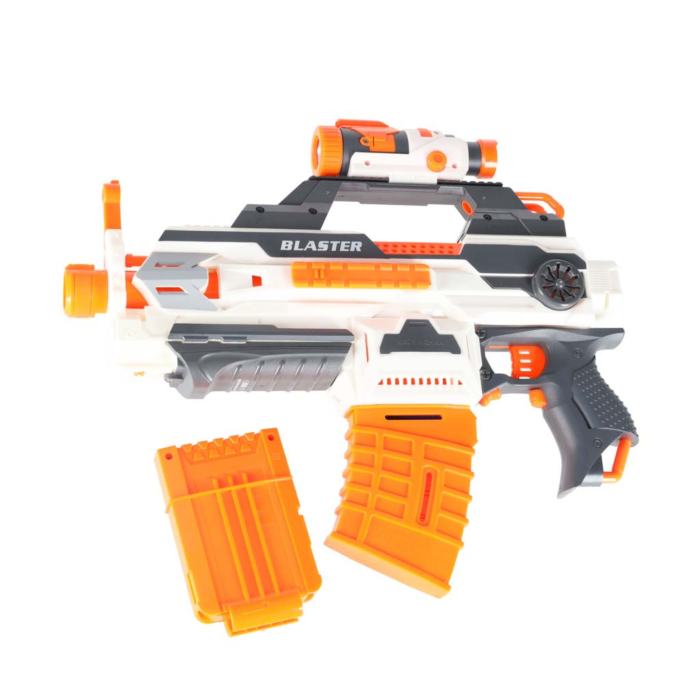 Pusca 4 in 1 cu gloante din spuma VarioShop®, blaster cu accesorii tactice, 30 sageti spuma, lanterna, amortizor si 2 incarcatoare, pentru copii 6 ani+, 76 cm [3]