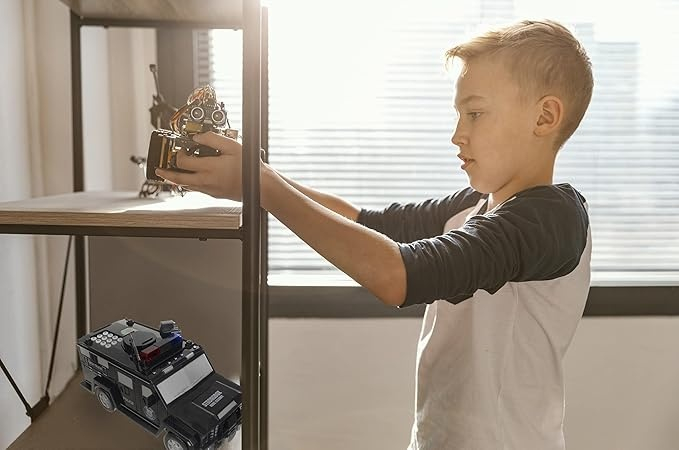 Pusculita Electronica Metalica VarioShop® Stil Masina Blindata, Sunete si Lumini, Deschidere cu pin si amprenta, Compatibila cu hartie si monede, Negru [13]