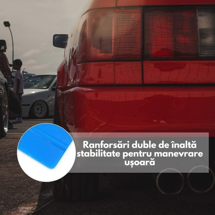 Racleta profesionala 3M cu margine din fetru VarioShop®, pentru aplicarea precisa a autocolantelor si foliilor, dimensiune mare 12.5 x 8 cm, Albastru [7]