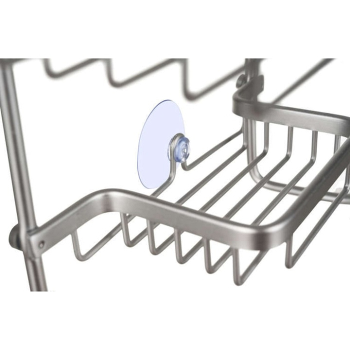 Raft de dus suspendat VarioShop, aluminiu, 3 nivele, inoxidabil, argintiu, 63x14x28.5cm [2]
