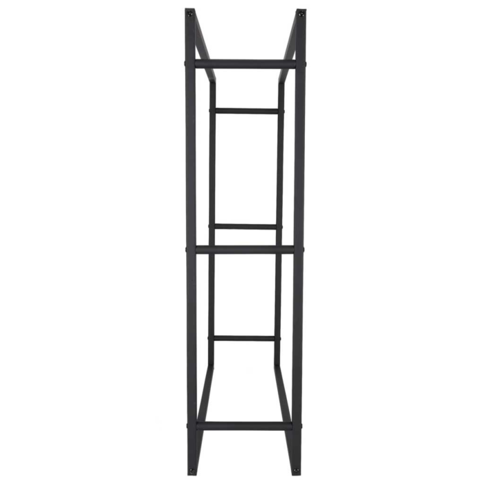 Raft metalic VarioShop®, pentru depozitarea lemnelor langa semineu si soba, structura din fier, sarcina 150 kg, 100 x 80 x 25 cm, negru [8]
