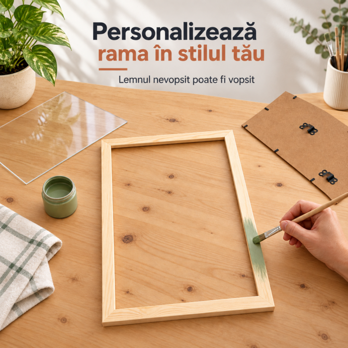 Rama foto VarioShop®, pentru fotografii, postere si puzzle-uri, protectie acrilica, lemn de pin nelacuit, 60 x 40 cm, natur [7]