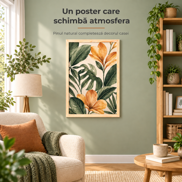 Rama foto VarioShop®, pentru fotografii, postere si puzzle-uri, protectie acrilica, lemn de pin nelacuit, 60 x 40 cm, natur [2]