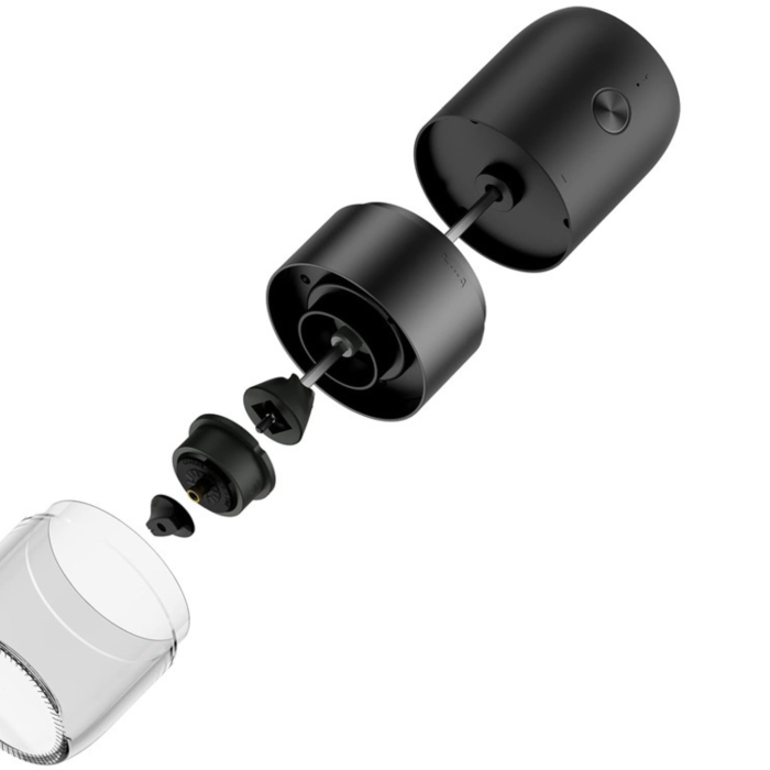Rasnita de cafea electrica VarioShop®, cu macinare reglabila, incarcare USB Type-C, recipient transparent, perie de curatare inclusa, pentru espresso si cafetiera, 18,5x7 cm, negru [8]