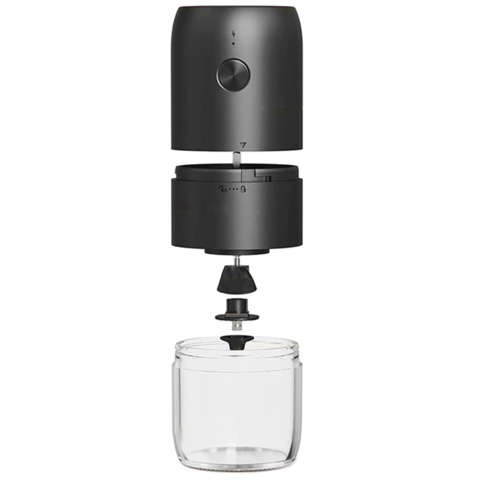 Rasnita de cafea electrica VarioShop®, cu macinare reglabila, incarcare USB Type-C, recipient transparent, perie de curatare inclusa, pentru espresso si cafetiera, 18,5x7 cm, negru [9]