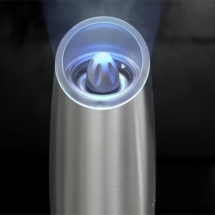 Rasnita electrica sare si piper VarioShop®, cu mecanism gravitational, iluminare LED albastra, reglare macinare, 135 ml, 20x6 cm, argintiu [7]