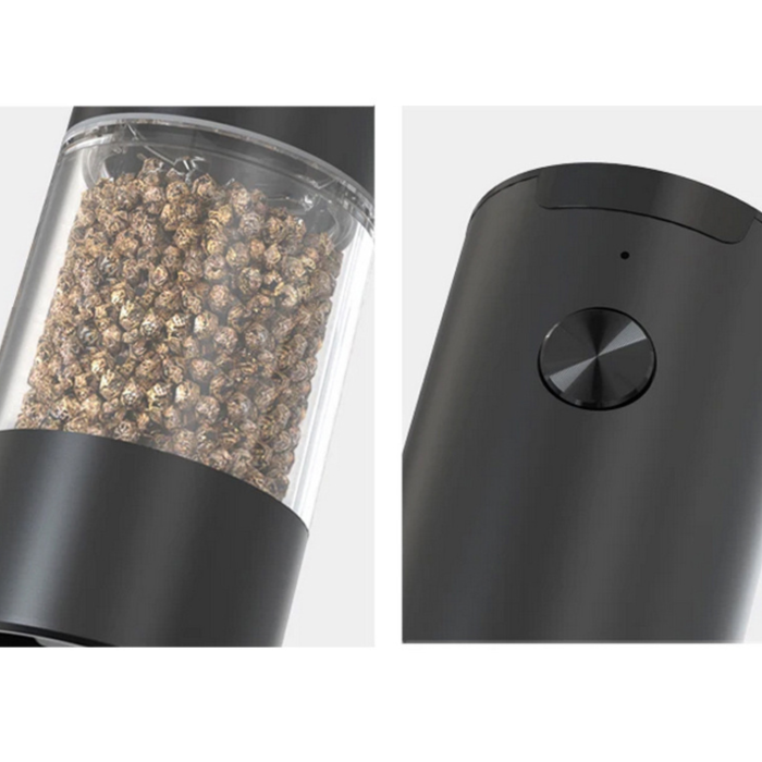 Rasnita electrica VarioShop®, pentru sare si piper, cu macinare reglabila, recipient transparent, iluminare LED, 17x5 cm, negru [12]