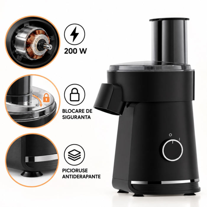 Razatoare electrica VarioShop®, pentru legume si branzeturi tari, 200W, 5 discuri inox, picioare antiderapante, blocare capac, feliere, razuire si julienne [3]