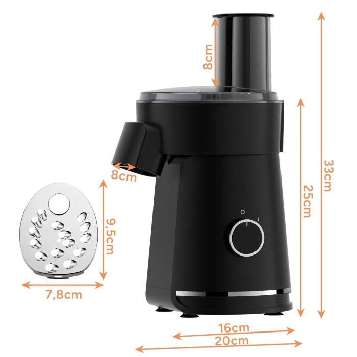Razatoare electrica VarioShop®, pentru legume si branzeturi tari, 200W, 5 discuri inox, picioare antiderapante, blocare capac, feliere, razuire si julienne [12]