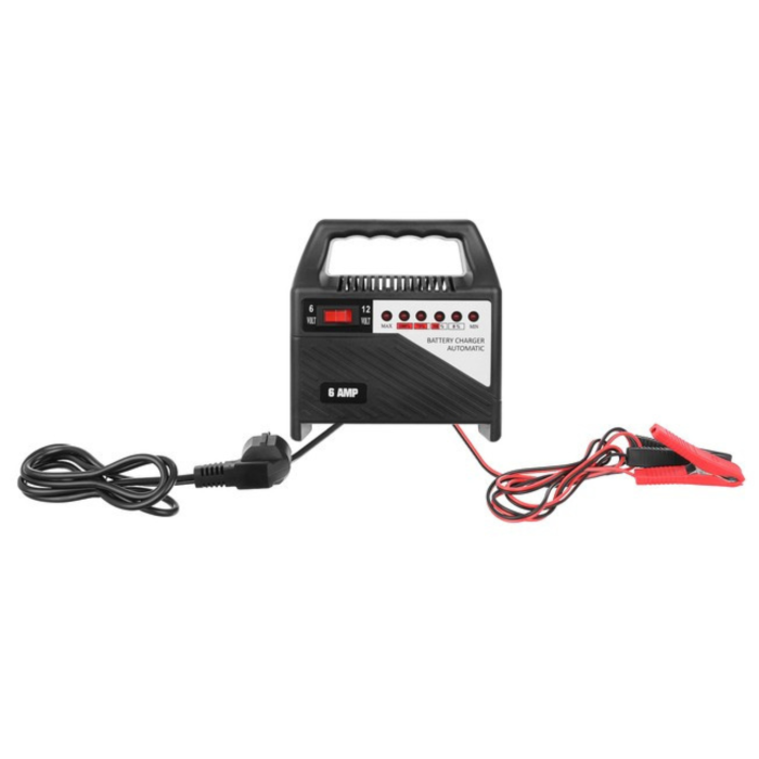 Redresor baterie auto VarioShop®, 12V 6A / 6V-12V, incarcator universal pentru baterii auto si moto 20–65Ah, cu indicator LED nivel incarcare, transformator, portabil, compact [5]