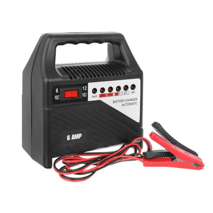 Redresor baterie auto VarioShop®, 12V 6A / 6V-12V, incarcator universal pentru baterii auto si moto 20–65Ah, cu indicator LED nivel incarcare, transformator, portabil, compact [4]