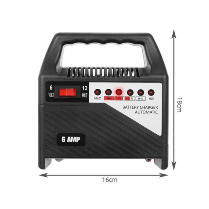 Redresor baterie auto VarioShop®, 12V 6A / 6V-12V, incarcator universal pentru baterii auto si moto 20–65Ah, cu indicator LED nivel incarcare, transformator, portabil, compact [3]