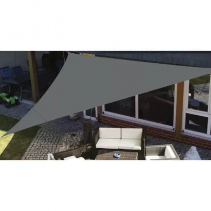 relata/Copertina de soare triunghiulara VarioShop®, impermeabila, cu protectie UV, pentru gradina, terasa, piscina si camping, material rezistent, 3x3x3m, gri [3]