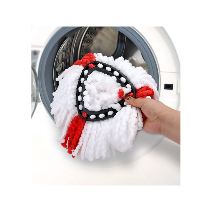 Rezerva mop VarioShop®, compatibil cu Vileda, reutilizabil, lavabil, 30 cm, Alb/Rosu [7]