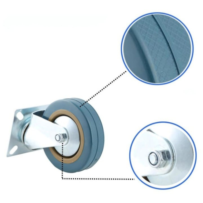 Roata pivotanta VarioShop®, 100 mm, frana puternica, constructie metalica si cauciuc tehnic, protectie pardoseli [7]