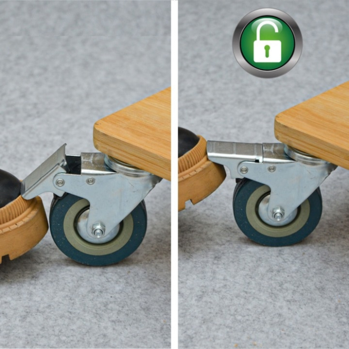 Roata pivotanta VarioShop®, 100 mm, frana puternica, constructie metalica si cauciuc tehnic, protectie pardoseli [3]