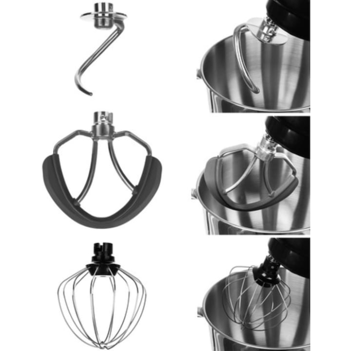 Robot de bucatarie 1700W VarioShop®, cu bol de 4, 5L, 8 viteze, sistem metalic de antrenare, accesorii incluse, mixer multifunctional, Negru [6]