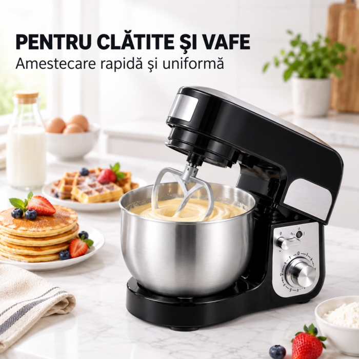Robot de bucatarie cu bol VarioShop®, 700W, pentru aluat, creme si prajituri, capacitate 3L, 6 viteze, accesorii incluse [2]