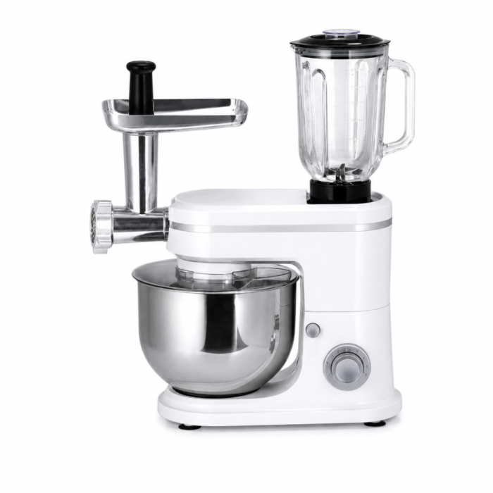 Robot de bucatarie multifunctional 3 in 1 VarioShop®, 1500 W, blender 1,5 L, masina de tocat carne si mixer cu bol inox 6 L, 6 viteze, accesorii incluse, alb [9]