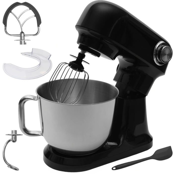 Robot de bucatarie planetar VarioShop®, 1500W, bol inox 5L, mixer multifunctional pentru aluat, creme si frisca, 12 viteze, negru [9]