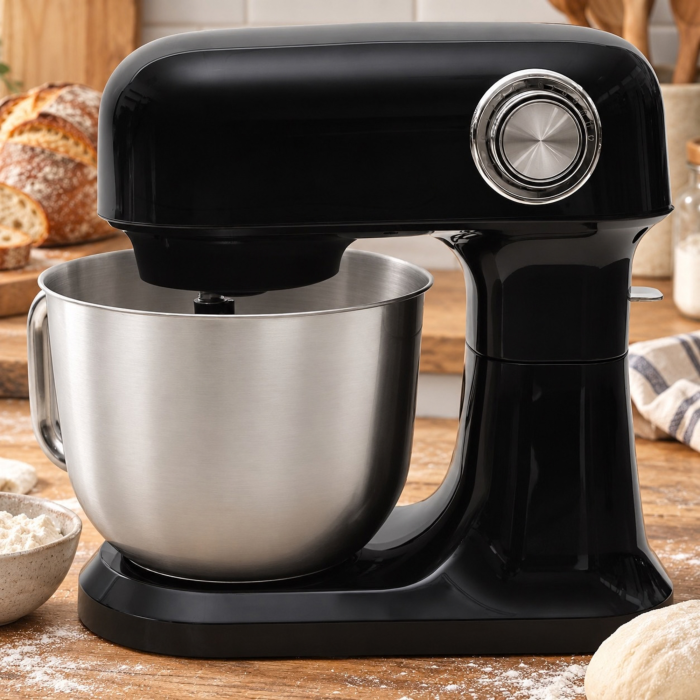 Robot de bucatarie planetar VarioShop®, 1500W, bol inox 5L, mixer multifunctional pentru aluat, creme si frisca, 12 viteze, negru [10]