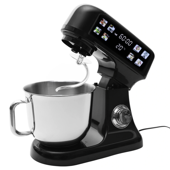 Robot de bucatarie planetar VarioShop®, 2000W, bol inox 6L, mixer multifunctional pentru aluat, creme si frisca, cantar electronic, functie de fermentare, negru [8]