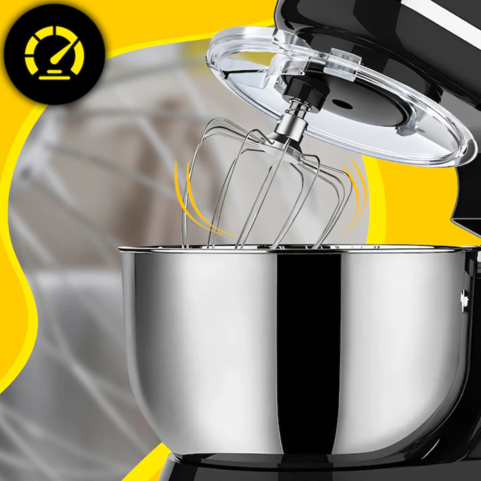 Robot de bucatarie planetar Varioshop 5 in 1, 3200W, bol 6L, mixer multifunctional pentru framantare, mixare, batere si tocare carne, negru cu argintiu [3]