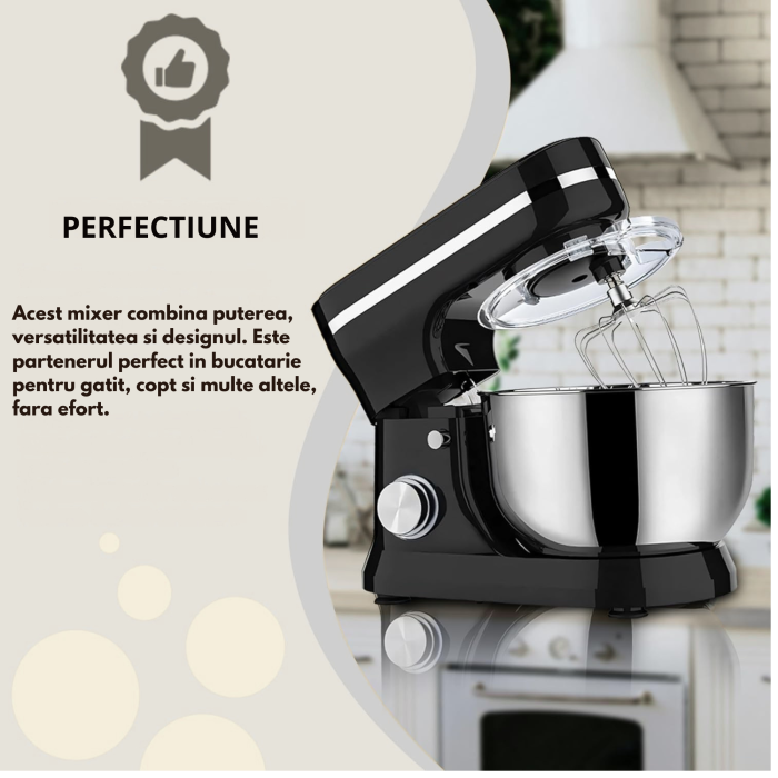Robot de bucatarie planetar Varioshop 3 in 1, 3200W, bol 6L, mixer multifunctional pentru framantat, mixare si batere, negru [10]