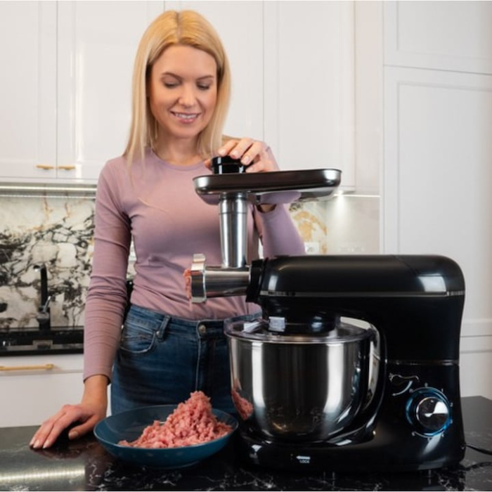 Robot de bucatarie profesional 3 in 1 VarioShop®, 2200W, blender, masina de tocat carne si mixer cu bol 6.2 L, accesorii incluse, Negru [6]