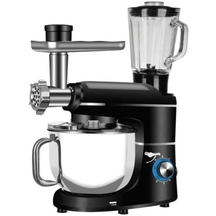 Robot de bucatarie profesional 3 in 1 VarioShop®, 2200W, blender, masina de tocat carne si mixer cu bol 6.2 L, accesorii incluse, Negru [3]