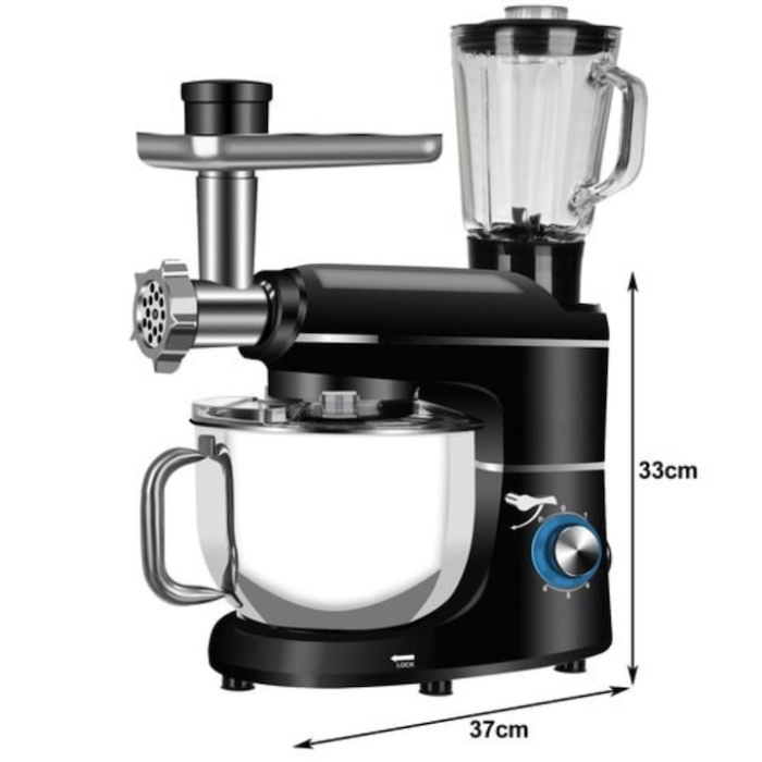 Robot de bucatarie profesional 3 in 1 VarioShop®, 2200W, blender, masina de tocat carne si mixer cu bol 6.2 L, accesorii incluse, Negru [9]