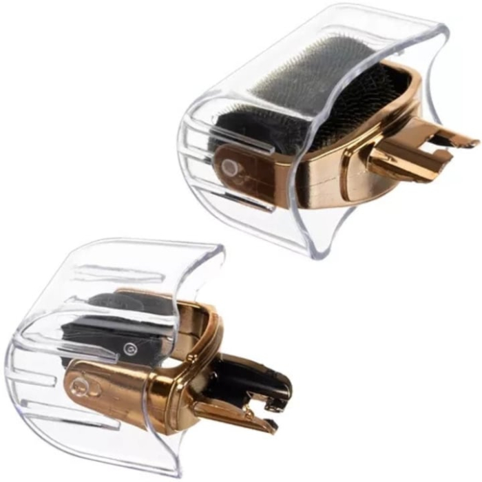 Rola dermatologica VarioShop®, pentru masaj facial, dermaroller 3 in 1, mezoterapie cu ace, pentru riduri, cicatrici, vergeturi, Auriu [4]