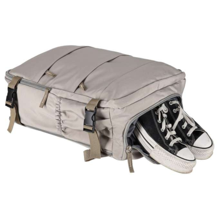 Rucsac de calatorie unisex VarioShop®, pentru bagaj de mana, cu spatiu pentru laptop si incaltaminte, 3 compartimente, 45 x 30 x 12,5 cm, gri [3]